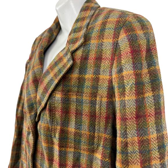 Liz Claiborne Sport Vintage Plaid Herringbone 100% Wool Suit Jacket Blazer sz 6 - Picture 10 of 16